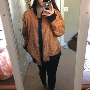 Light Brown Bomber Jacket